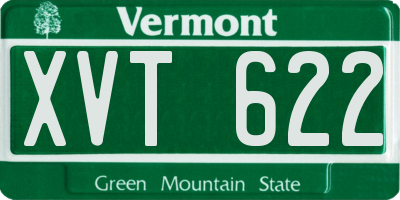 VT license plate XVT622