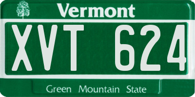 VT license plate XVT624