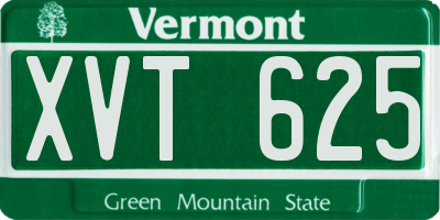 VT license plate XVT625