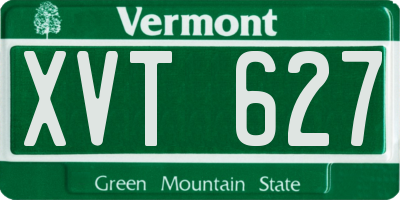 VT license plate XVT627