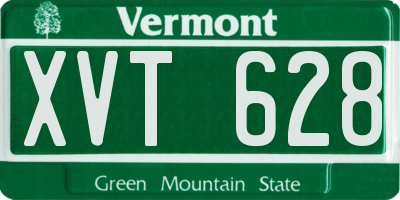 VT license plate XVT628