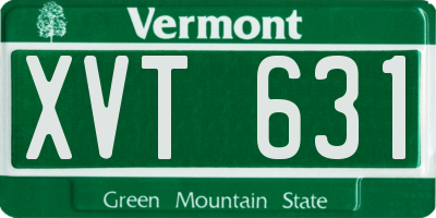 VT license plate XVT631