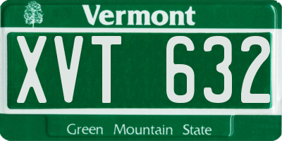 VT license plate XVT632