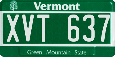 VT license plate XVT637
