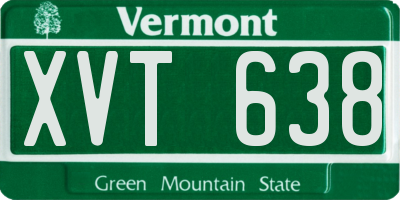 VT license plate XVT638
