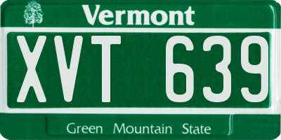VT license plate XVT639