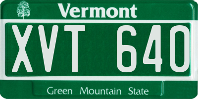 VT license plate XVT640