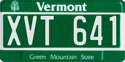 VT license plate XVT641