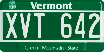 VT license plate XVT642