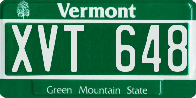 VT license plate XVT648