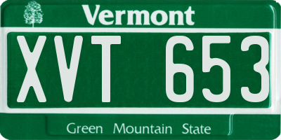 VT license plate XVT653