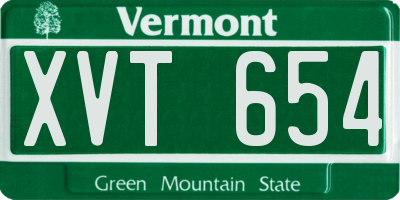 VT license plate XVT654