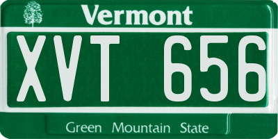VT license plate XVT656