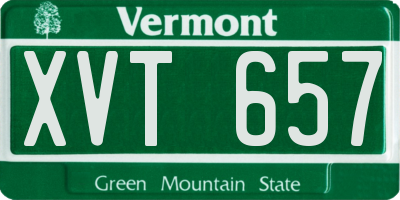 VT license plate XVT657