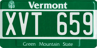 VT license plate XVT659