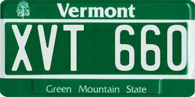 VT license plate XVT660