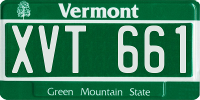 VT license plate XVT661