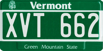 VT license plate XVT662