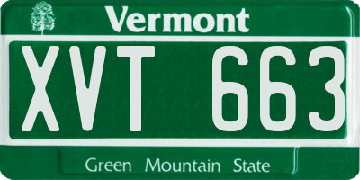 VT license plate XVT663