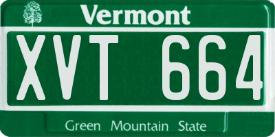 VT license plate XVT664