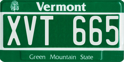 VT license plate XVT665