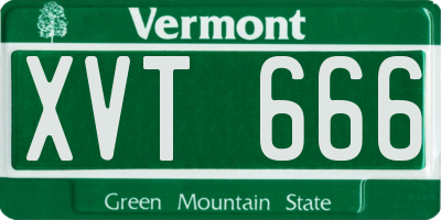 VT license plate XVT666