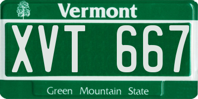 VT license plate XVT667