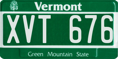 VT license plate XVT676