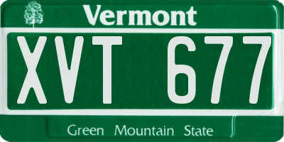 VT license plate XVT677