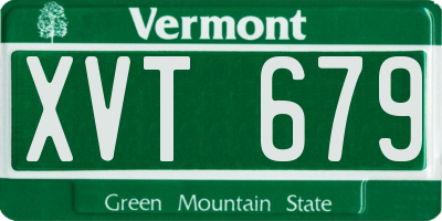VT license plate XVT679
