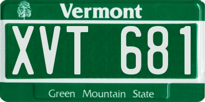 VT license plate XVT681
