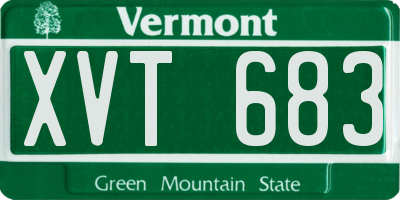 VT license plate XVT683