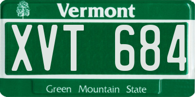 VT license plate XVT684