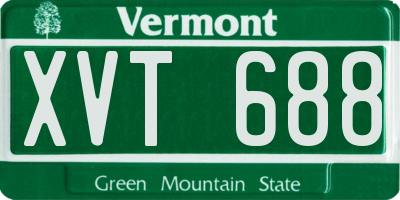 VT license plate XVT688