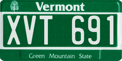 VT license plate XVT691