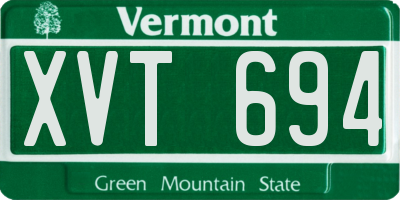 VT license plate XVT694