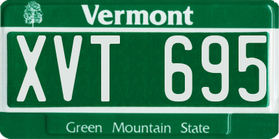 VT license plate XVT695