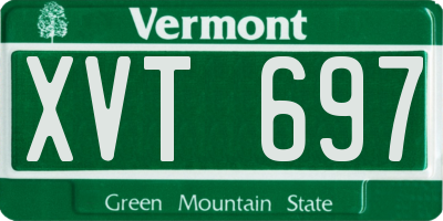 VT license plate XVT697