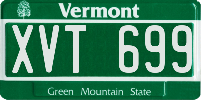 VT license plate XVT699