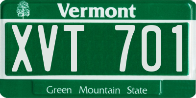 VT license plate XVT701