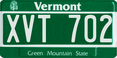 VT license plate XVT702