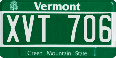 VT license plate XVT706