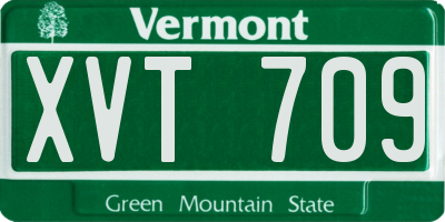 VT license plate XVT709