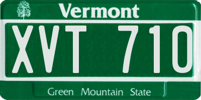 VT license plate XVT710
