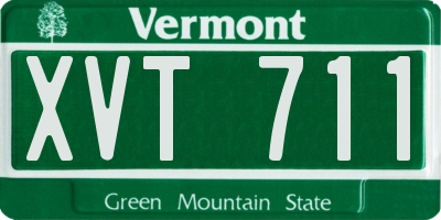 VT license plate XVT711