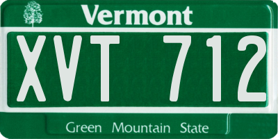 VT license plate XVT712