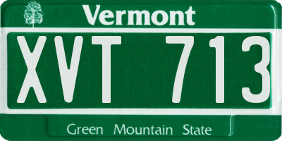 VT license plate XVT713