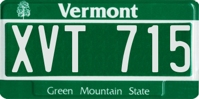 VT license plate XVT715