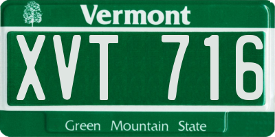 VT license plate XVT716