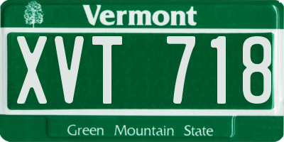 VT license plate XVT718